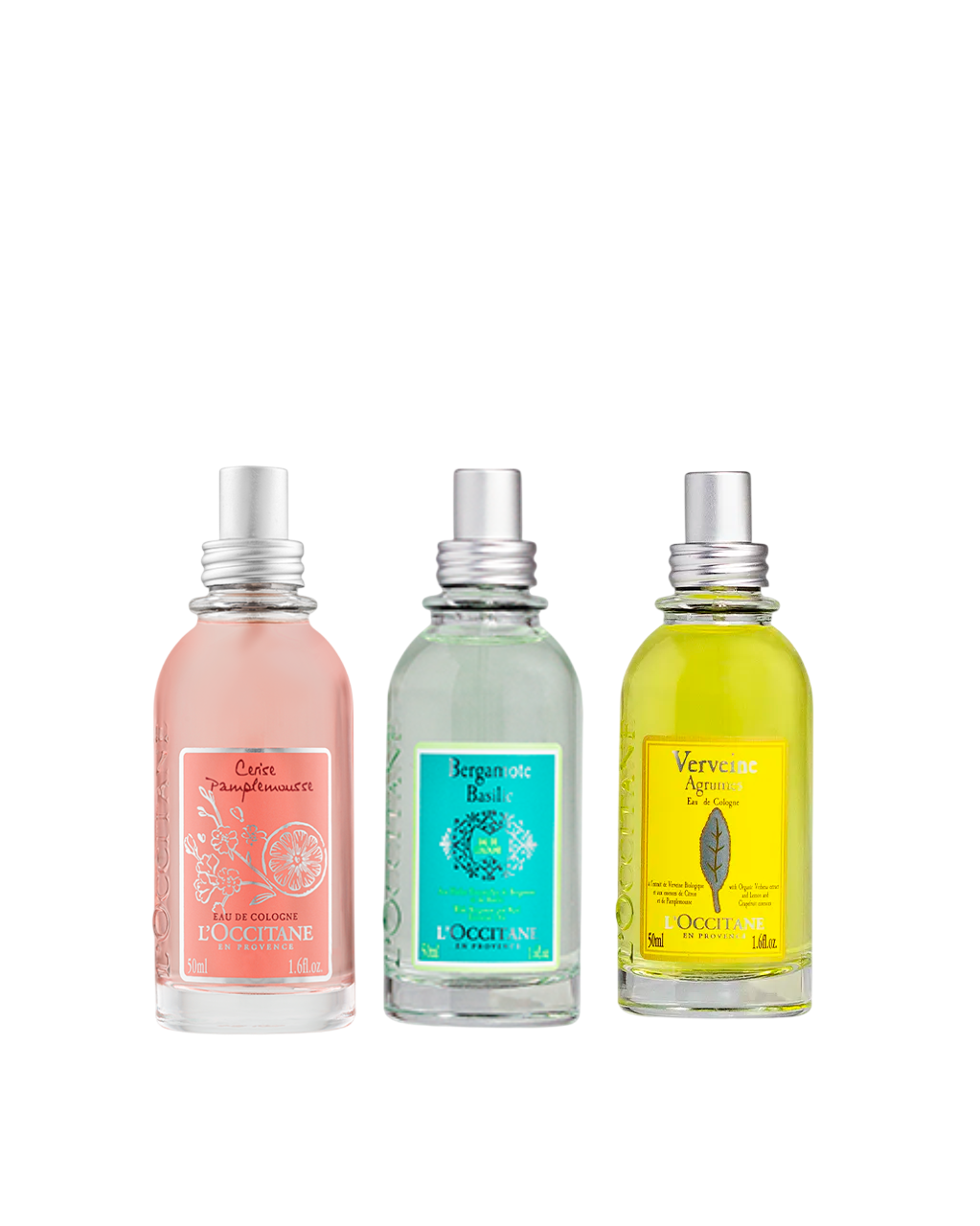 Combo Desodorante Colônia: Cereja Toranja, Bergamota e Basílico e Verbena Cítrica